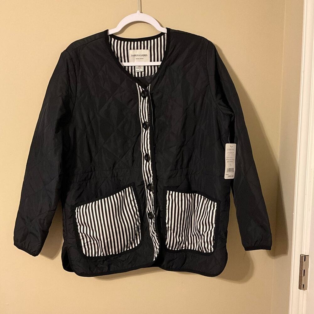 Sabrian Lauren New York Patterned Black And White jacket NWT